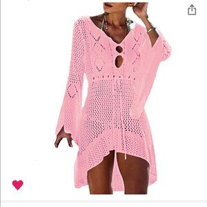 Pink swim coverup